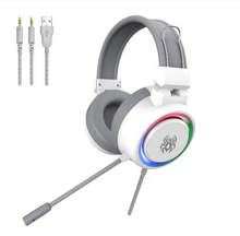 将图片加载到图库查看器,YORO V5RGB gaming headset Stereo Gaming Headset for PS4 PC Xbox One PS5 Controller, Noise Cancelling Over Ear Headphones with Mic, RGB LED Light, Bass Surround, Soft Earmuffs Fones de ouvido para jogos Auriculares para juegos