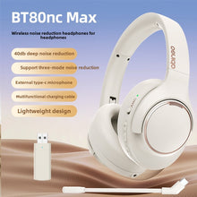 将图片加载到图库查看器,abingo BT80NC Max Over ear Hybrid ANC headphone dual Wireless Multi-Platform Gaming Headset ,Neodymium Magnetic Drivers ,2.4GHz + Mixable Bluetooth ,38Hr USB-A Battery —ClearCast Gen2 AI Mic — PC,PS4, PS5, Switch, Smart TV, Mobile,Laptop