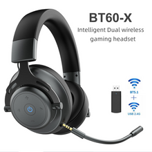 将图片加载到图库查看器,abingo BT60-X Dual Wireless gaming headset with Microphone for PS5, PS4, PC, Mobile, Switch: 2.4GHz Wireless+Bluetooth Fones de ouvido para jogos, Auriculares para juegos