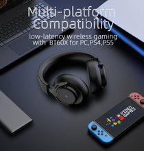 将图片加载到图库查看器,abingo BT60-X Dual Wireless gaming headset with Microphone for PS5, PS4, PC, Mobile, Switch: 2.4GHz Wireless+Bluetooth Fones de ouvido para jogos, Auriculares para juegos