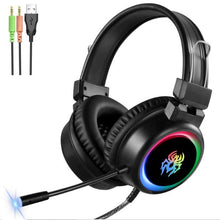 将图片加载到图库查看器,YORO V5RGB gaming headset Stereo Gaming Headset for PS4 PC Xbox One PS5 Controller, Noise Cancelling Over Ear Headphones with Mic, RGB LED Light, Bass Surround, Soft Earmuffs Fones de ouvido para jogos Auriculares para juegos