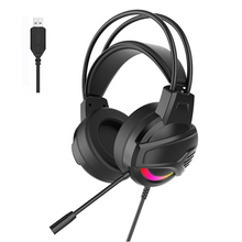 将图片加载到图库查看器,YORO V6U Wired USB Gaming Headset: Lightweight Build - 50mm Drivers - HyperClear Mic - 7.1 Surround Sound - RGB Lighting - Black