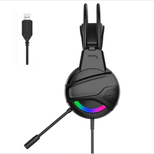 将图片加载到图库查看器,YORO V6U Wired USB Gaming Headset: Lightweight Build - 50mm Drivers - HyperClear Mic - 7.1 Surround Sound - RGB Lighting - Black