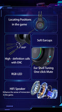 将图片加载到图库查看器,abingo V7 Stereo Gaming Headset for PS4 PC PS5, Noise Cancelling Mic Over Ear Headphones with ENC Mic, RGB LED Light, Virtual 7.1 Surround Sound, Soft Earmuffs for PC,Laptop,with Mic switch