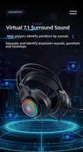 将图片加载到图库查看器,abingo V7 Stereo Gaming Headset for PS4 PC PS5, Noise Cancelling Mic Over Ear Headphones with ENC Mic, RGB LED Light, Virtual 7.1 Surround Sound, Soft Earmuffs for PC,Laptop,with Mic switch