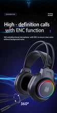 将图片加载到图库查看器,abingo V7 Stereo Gaming Headset for PS4 PC PS5, Noise Cancelling Mic Over Ear Headphones with ENC Mic, RGB LED Light, Virtual 7.1 Surround Sound, Soft Earmuffs for PC,Laptop,with Mic switch