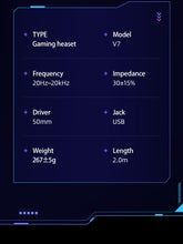 将图片加载到图库查看器,abingo V7 Stereo Gaming Headset for PS4 PC PS5, Noise Cancelling Mic Over Ear Headphones with ENC Mic, RGB LED Light, Virtual 7.1 Surround Sound, Soft Earmuffs for PC,Laptop,with Mic switch