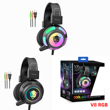 将图片加载到图库查看器,YORO V8RGB gaming headset Stereo Gaming Headset for PS4 PC Xbox One PS5 Controller, Noise Cancelling Over Ear Headphones with Mic, RGB LED Light, Bass Surround, Soft Earmuffs Fones de ouvido para jogos Auriculares para juegos