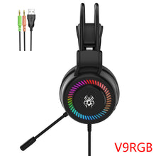 将图片加载到图库查看器,YORO V9RGB gaming headset Stereo Gaming Headset for PS4 PC Xbox One PS5 Controller, Noise Cancelling Over Ear Headphones with Mic, RGB LED Light, Bass Surround, Soft Earmuffs Fones de ouvido para jogos Auriculares para juegos