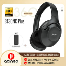 将图片加载到图库查看器，abingo BT30NC Plus 360 Panorama Audio bluetooth 2.4G dual wireless Hybrid ANC wireless gaming headset for PS4 Laptop mobile Auriculares inalámbricos Wireless headphones
