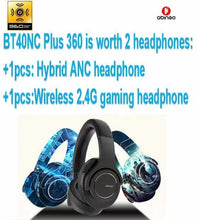 将图片加载到图库查看器，abingo BT40NC Plus 360 bluetooth 2.4G dual wireless Hybrid ANC wireless gaming headset for PS4 PS5 PC Laptop mobile  Auriculares inalámbricos
