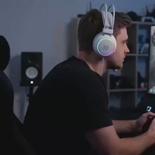 在图库查看器中加载和播放视频，Over Ear Wired Gaming Headphone 3.5mm USB RGB, Sturdy Anti-Break Structure, HD Mic, Custom Logo Private Label For Gaming Brands Bulk Supply
