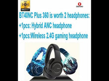 在图库查看器中加载和播放视频，abingo BT40NC Plus 360 bluetooth 2.4G dual wireless Hybrid ANC wireless gaming headset for PS4 PS5 PC Laptop mobile  Auriculares inalámbricos
