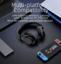 将图片加载到图库查看器，abingo bluetooth 2.4G dual Wireless gaming headset lag-free for PS4 PS5 PC Laptop mobile
